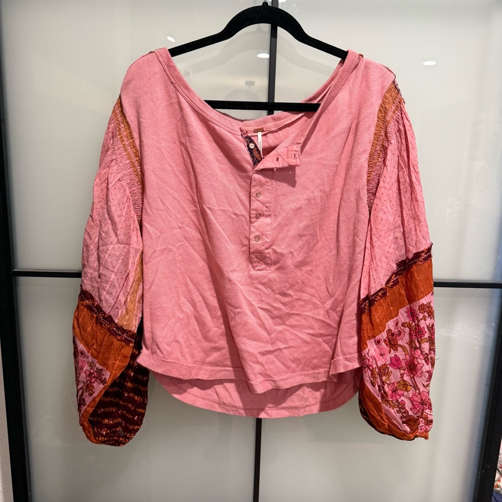 Free People Bubble Sleeve Top
